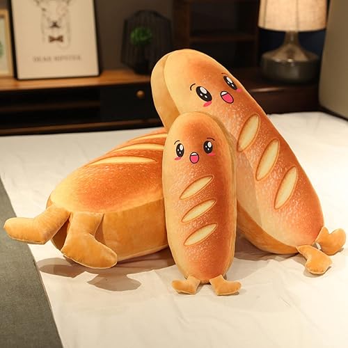 Miniatura 3 de XIYUAN Almohada de felpa con forma de pan de simulación 3D, almohada de comida, cojín lumbar de espalda, juguete de peluche súper suave, cojín de