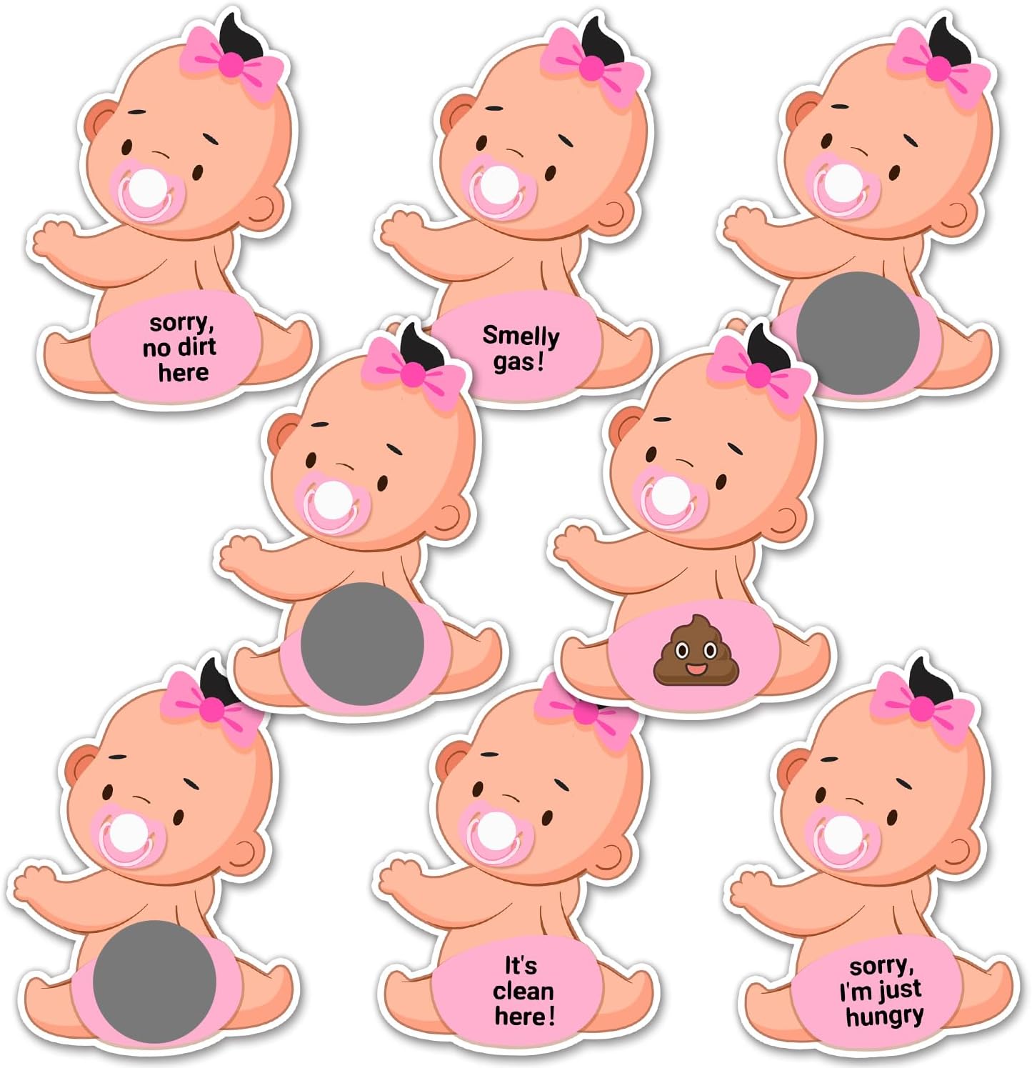 Baby Shower Games, Scratch Off Game, Silly Activity for Ice Breakers, Door Prizes, Baby Shower Activity and Idea, Fun and Easy to Play, 38 Cards