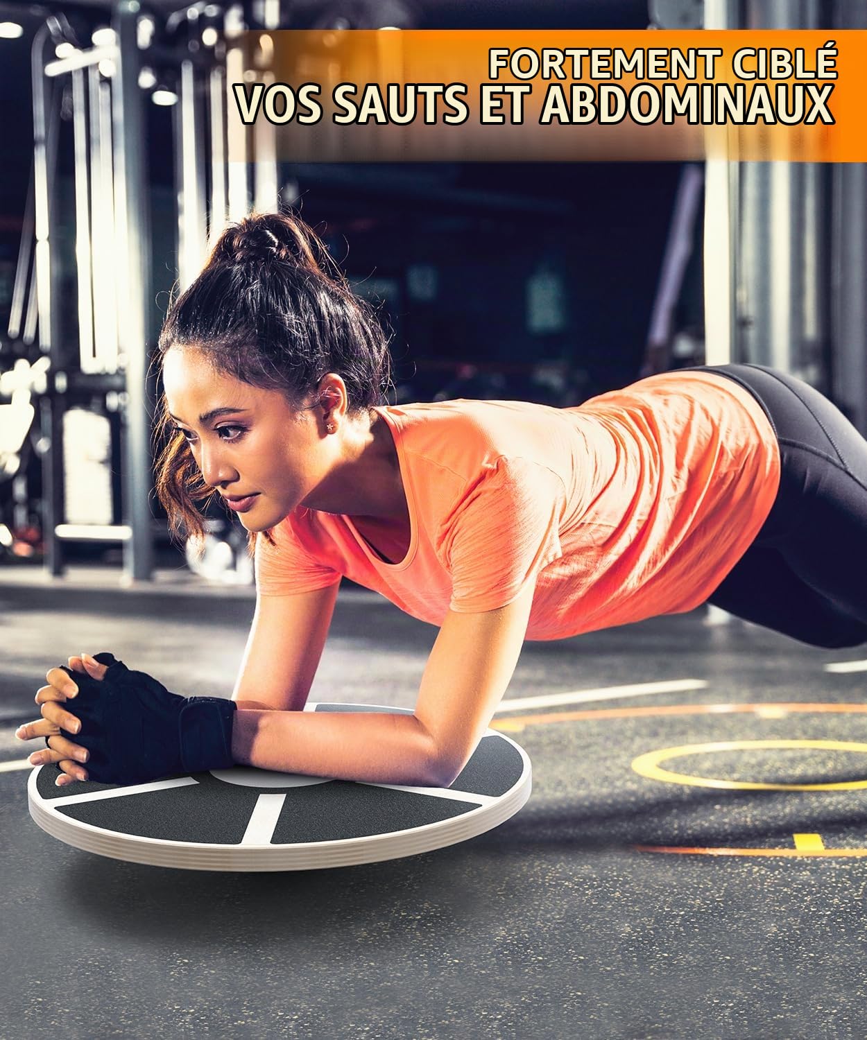 Planche d'équilibre Sportneer en bois avec surface antidérapante pour gymnastique, fitness, exercices de rééducation, 40 cm de diamètre