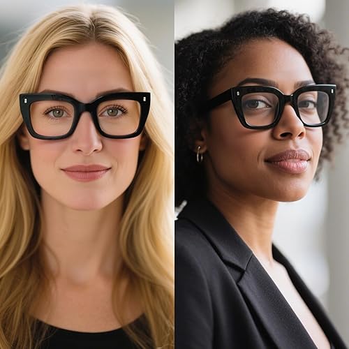 Miniatura 2 de WEMOOTANTS Gafas de lectura de gran tamaño para mujer, lectores gruesos de ojo de gato con bisagras de resorte 1.0 1.25 1.5 1.75 2.0 a 4.0