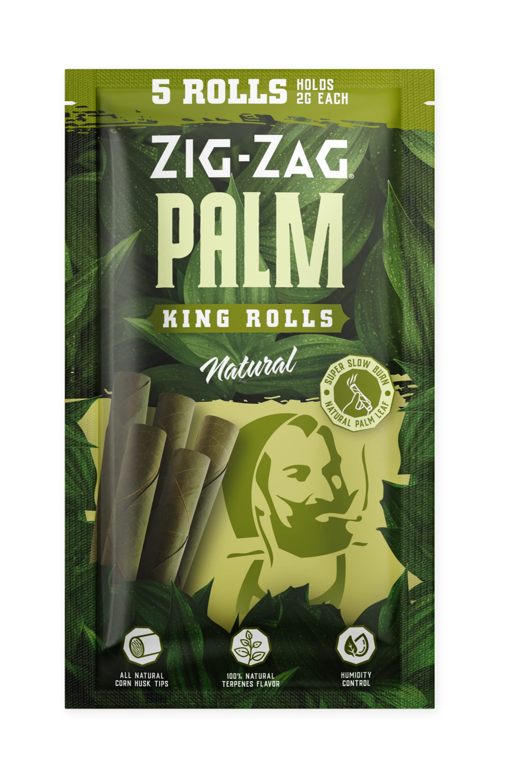 ZIG-ZAG Pre Rolled Cones - Palm King Rolls (5 Pack) - Natural Flavor - Natural Palm Cone Rolling Papers