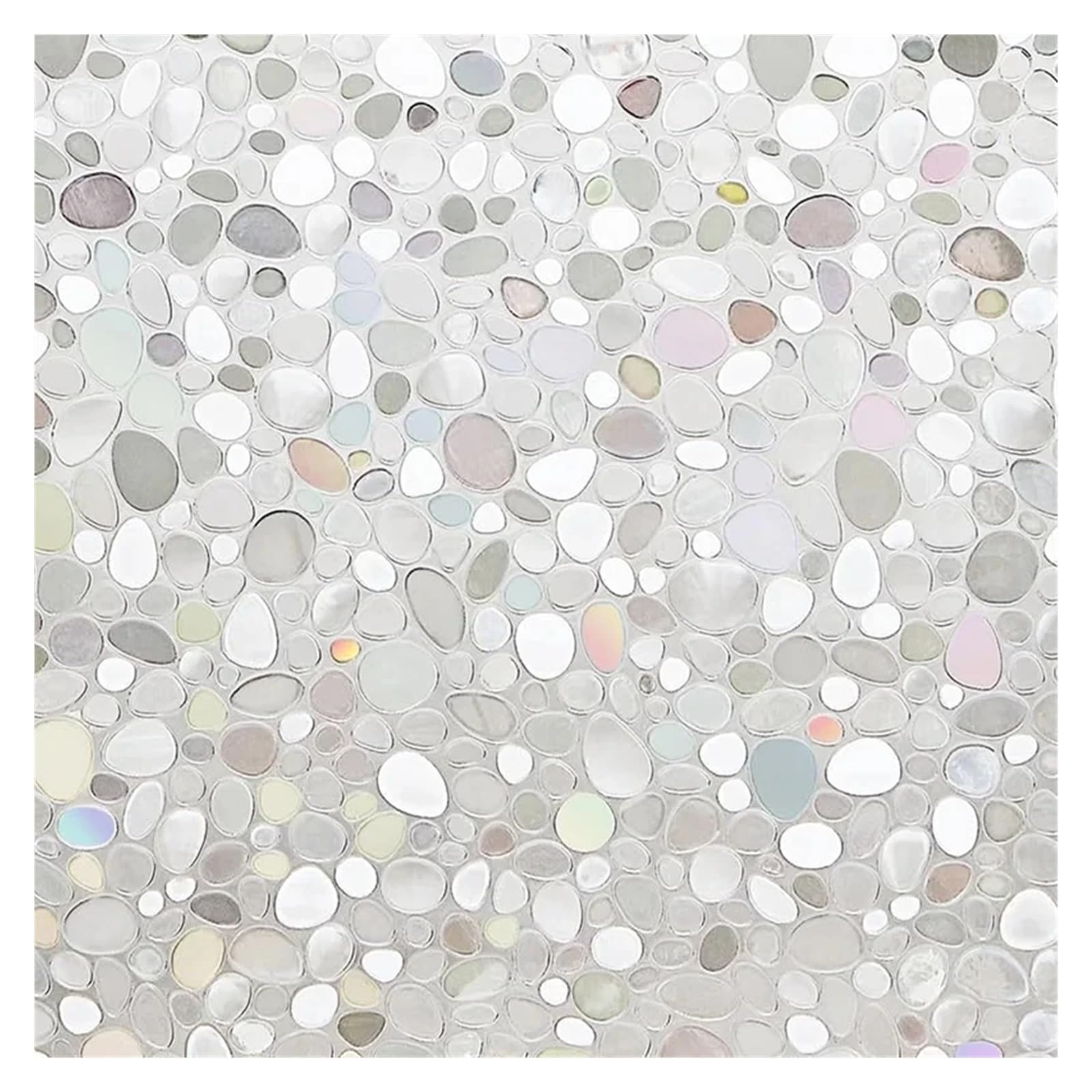 Shallezsou Color-02 Window Films 3D Stained Glass Window Film Privacy Stickers Static Cling Frosted Vinyl Look Decorative Rainbow Shower Windows(,55X200cm)