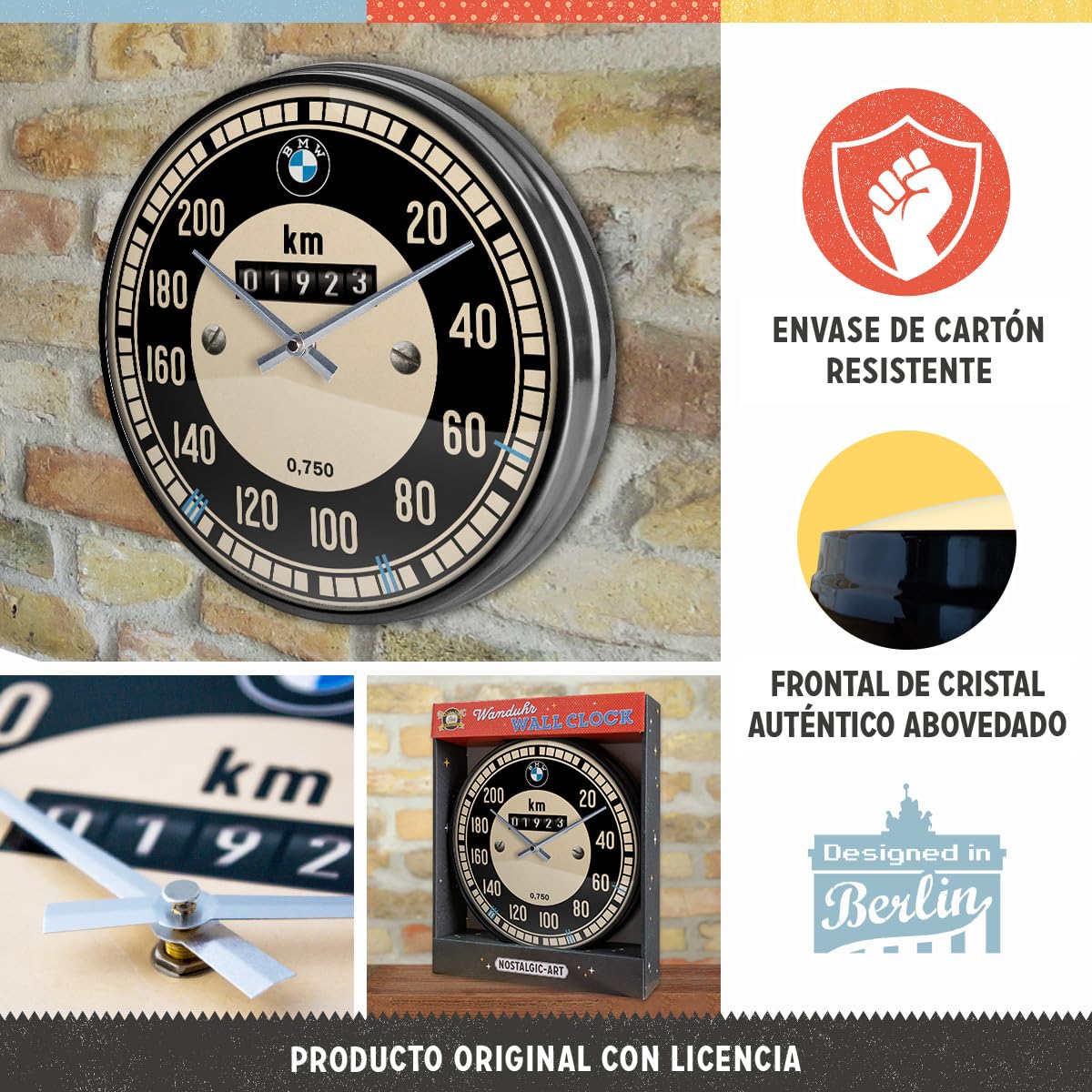 Nostalgic-Art 51080 BMW - Tachometer - Reloj Decorativo de Pared