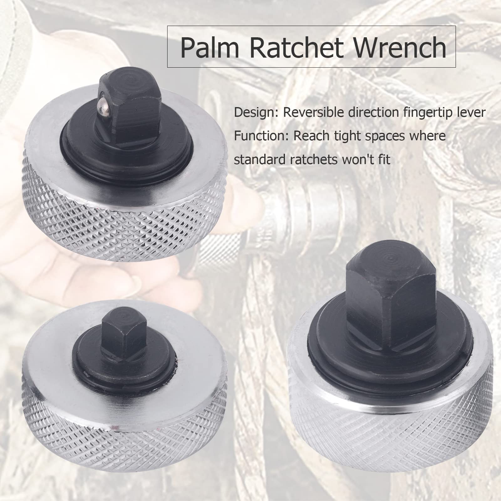 P1TOOLS Rändelrad-Ratschenschlüssel Set – 3-teilig Mit 1/4", 3/8", 1/2" Antrieb, Handlicher Finger-Ratschen-Schlüssel