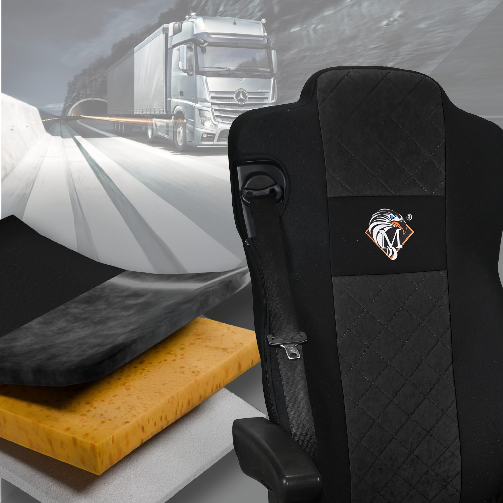 SABA Auto Sitzbezüge LKW für Mercedes ACTROS MP4, AROX ab 2011, MP5 ab 2019