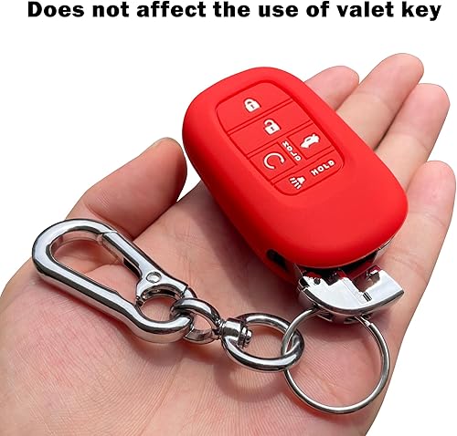 Miniatura 3 de TANDRIVE Funda para llavero (5 botones) Honda 2022 2023 2024 Civic Accord HR-V Pilot CR-V, silicona, paquete de 2, negro y rojo