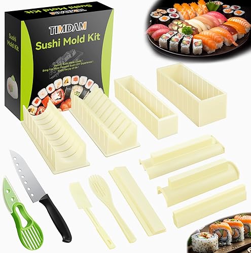 Kit de fabricación de sushi, kit de 12 piezas para hacer sushi, prensa de moldes de sushi con formas de molde de arroz para sushi, kit de rodillo disponible en Yaxa Costa Rica