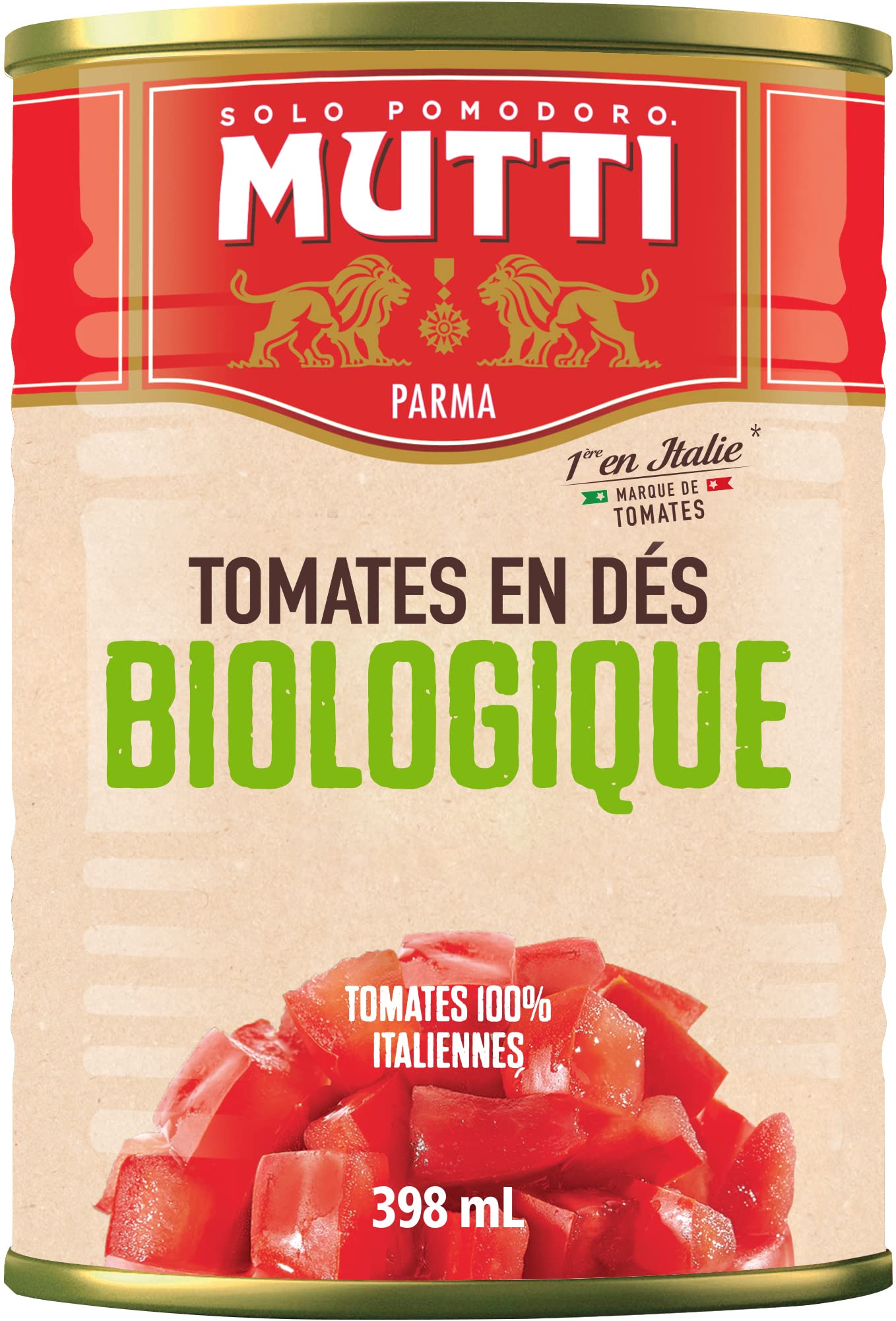 Mutti Organic Diced Tomatoes (Polpa Pezzi), 14 oz. | 6 Pack | Italy’s #1 Brand of Tomatoes | Fresh Taste for Cooking | Canned Tomatoes | Vegan Friendly & Gluten Free | No Additives or Preservatives