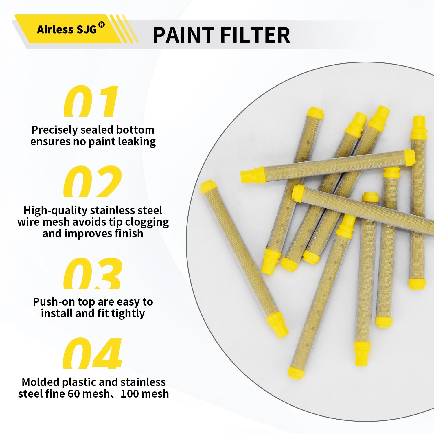 100 Mesh Éléments De Filtre À Pistolet À Pulvériser Airless, Pour Pistolet De Pulvérisation De