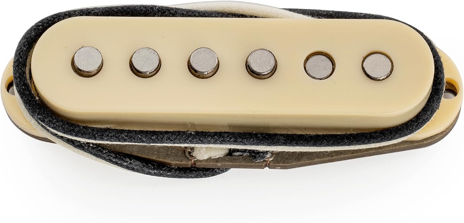 Musiclily Pro ST-60S Staggered Alnico 5 Single Coil Neck Pickup for Strat Style Electric Guitar, Cream