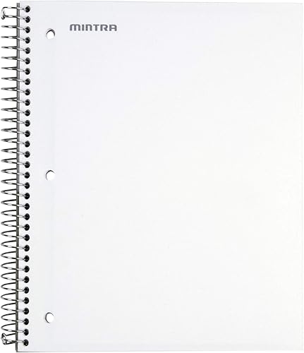 Miniatura 4 de Mintra Office Cuadernos de espiral duraderos, 3 materias (verde azulado, morado, blanco, rayas anchas, paquete de 3)