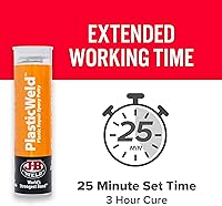 Vista 8 de J-B Weld PlasticWeld, masilla epoxi reparadora de plástico, 2 onzas, 2 onza, Blancuzco