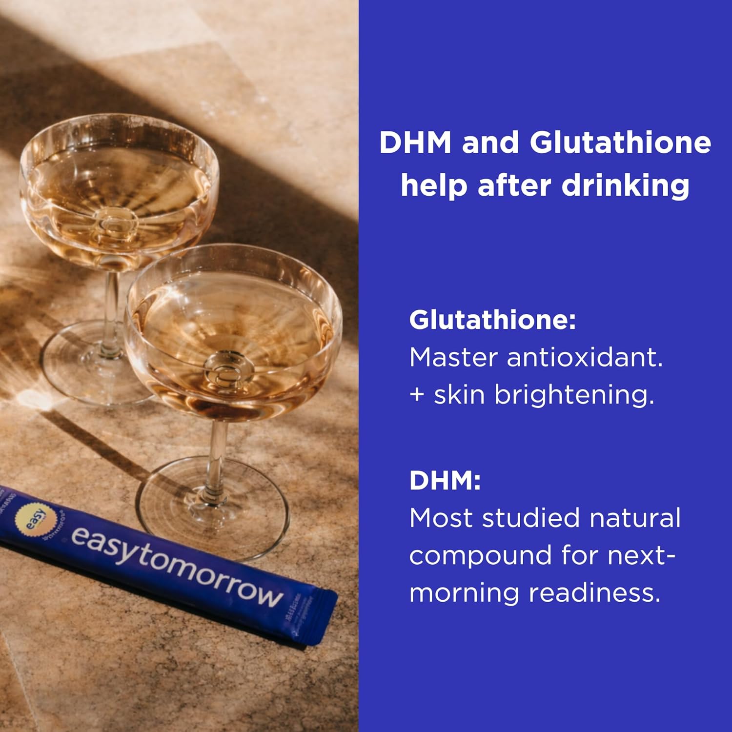 Natural Energy & Morning Vitality Jelly Stick - Daily Korean Skin Health Supplement & After Drinking Support with DHM & Glutathione - K-Beauty Inspired (White Grape Flavor, 10 Sticks)