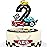 MEMOVAN Race Car 2nd Cake Topper Two Fast Cake Topper Racing Car Birthday Cake Decoration for Racing Car Checkered Flag Themed Girl Boy 2 Years Birthday Party Decoration Double Sided