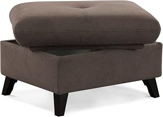 CAVADORE Grönland - Taburete otomano (76 x 47 x 63 cm, Tejido Plano), Color marrón