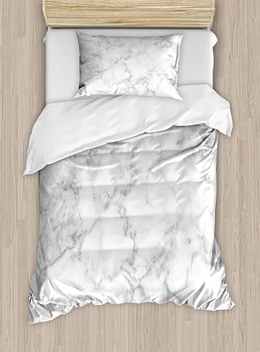 Miniatura 207 de Ambesonne Juego de funda de edredón de pesca, lubina de boca grande atrapando un bocado en espray de agua, imagen salvaje, juego de cama decorativo