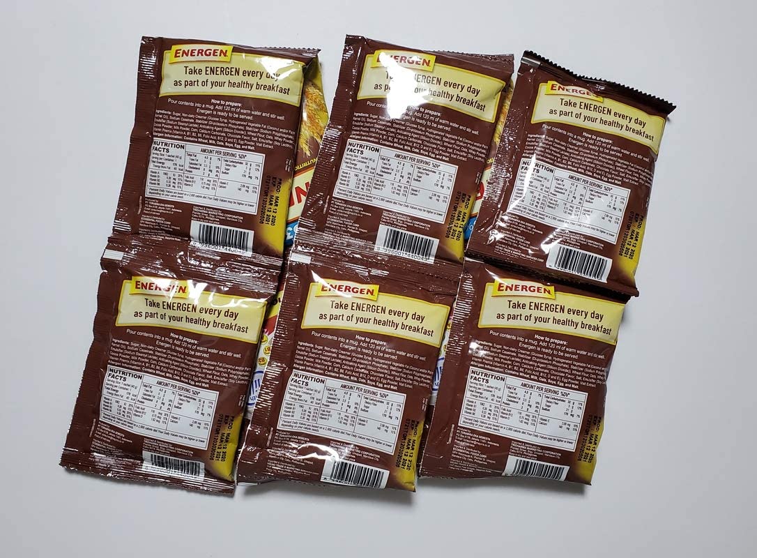 Energen Nutritious Oats-Cereal Mix sachets back view