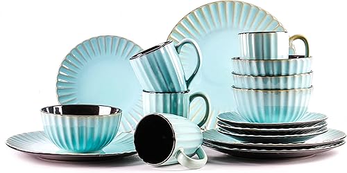 Miniatura 9 de Osita Strip - Vajilla de cerámica (16 unidades), color azul