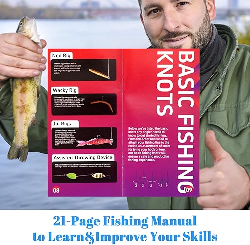 Miniatura 6 de Señuelos de pesca - Caja de aparejos con aparejos incluidos, kit de pesca con VIB, ranas, minnows, cebos suaves, ganchos y accesorios de pesas, kit