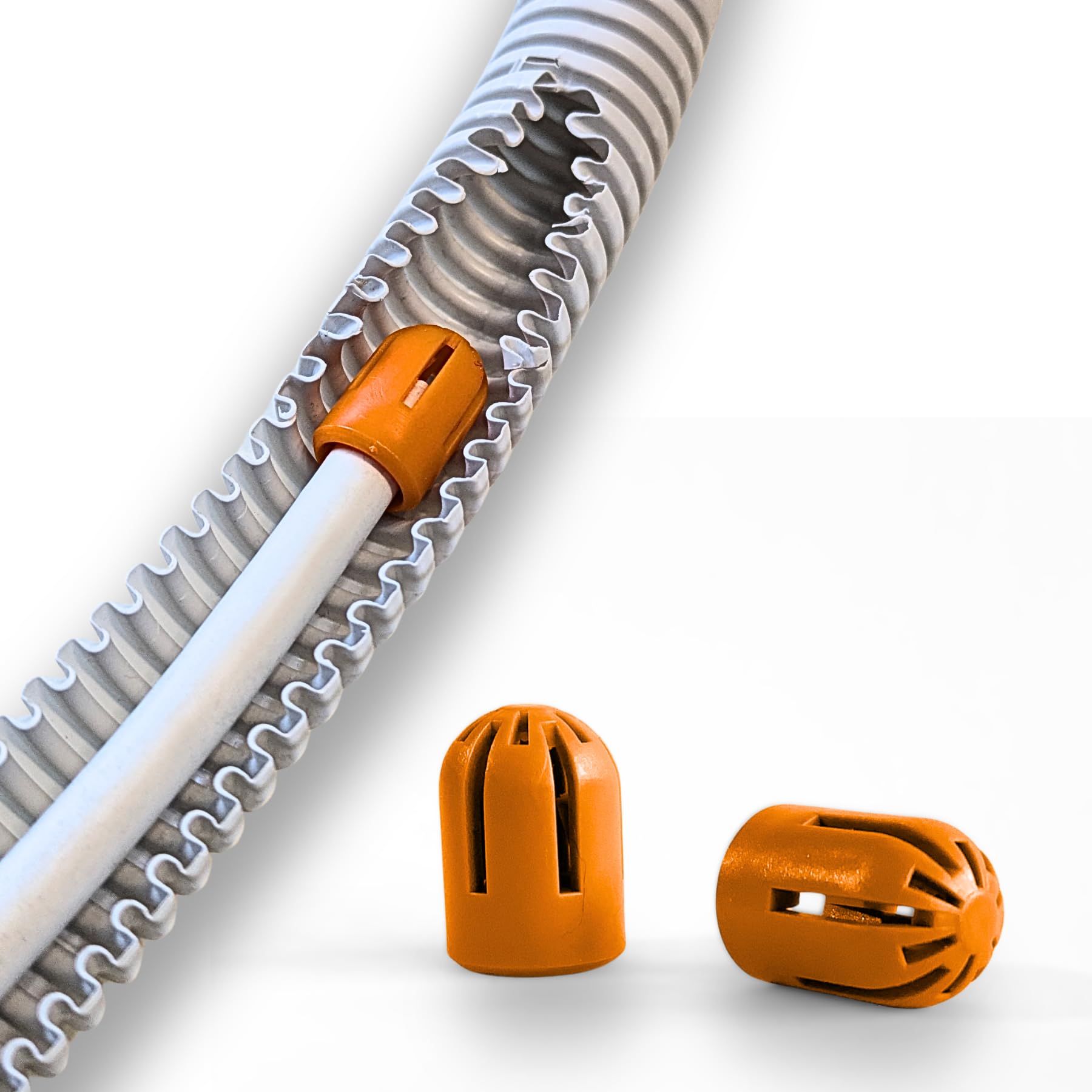 OMEGACAP Kabeleinziehhilfe für Leerrohre, festsitzende Einziehhilfe für Leerrohre, Handwerker und Laien, 10 Stück (LAN CAT 7 ORANGE, 10)