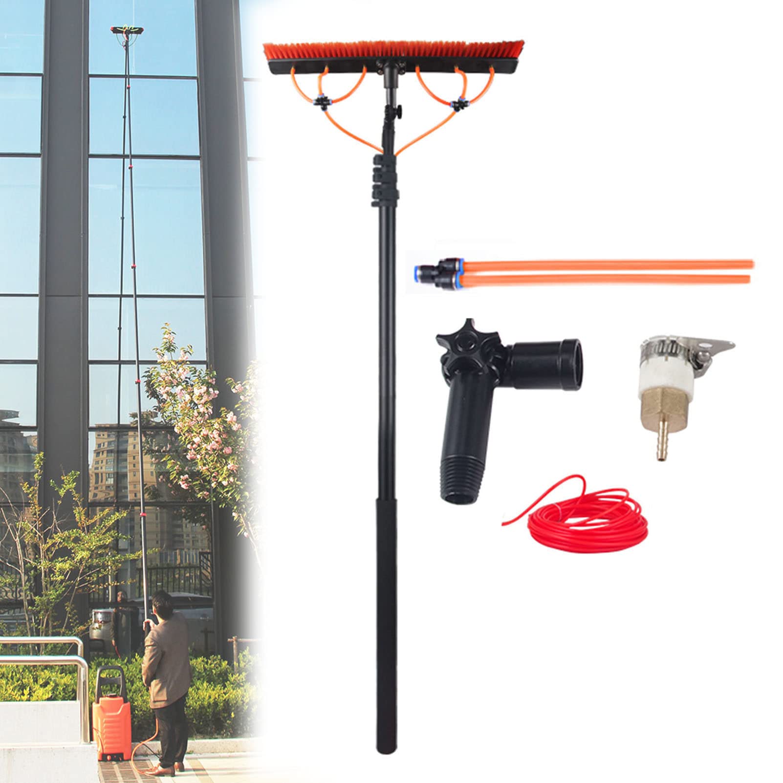 WXPGFEQ Telescopic Window Cleaning KitExtendable Brush & Pole for Solar Panel & Photovoltaic Cleaning Effortless Reach Outdoor Use StreakFree Shine