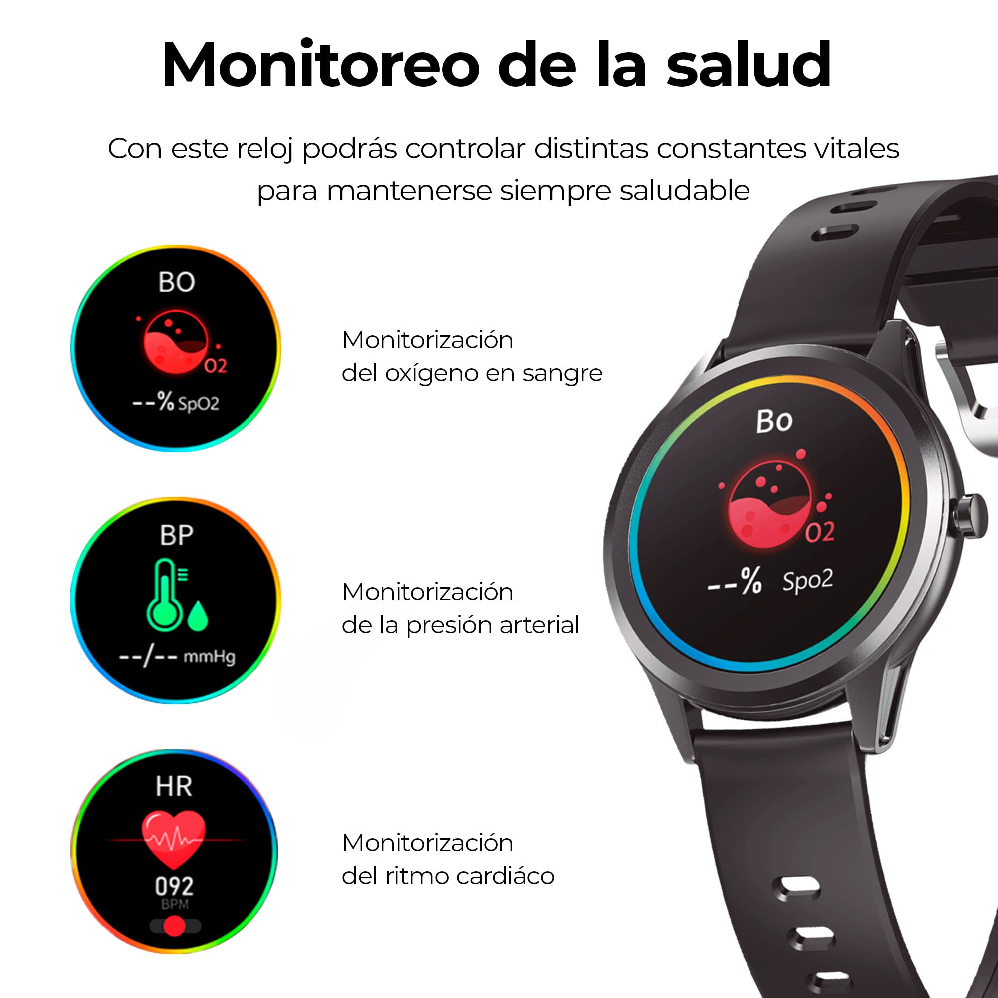 Ksix Globe Reloj Inteligente Mujer Multideporte, Smartwatch con notificaciones, iOS y Android, Pantalla Táctil 1.28", Bluetooth, Pulsera de Actividad, Podómetro, Pulsómetro y Oxígeno en Sangre, Rosa