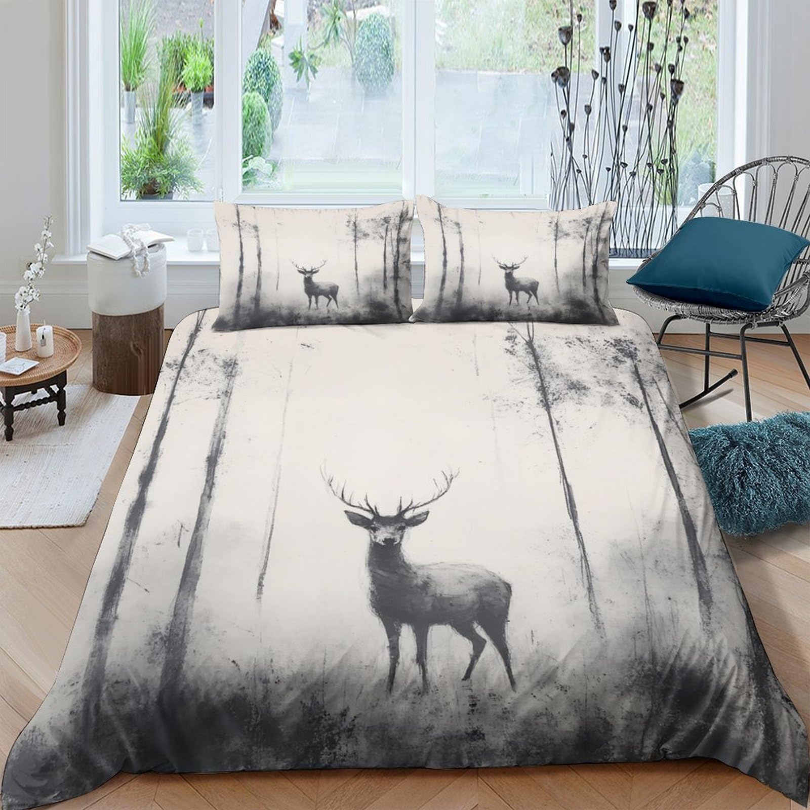 Linge de lit 3 pièces panda motif cartoon nuit pour lit simple 140x200
