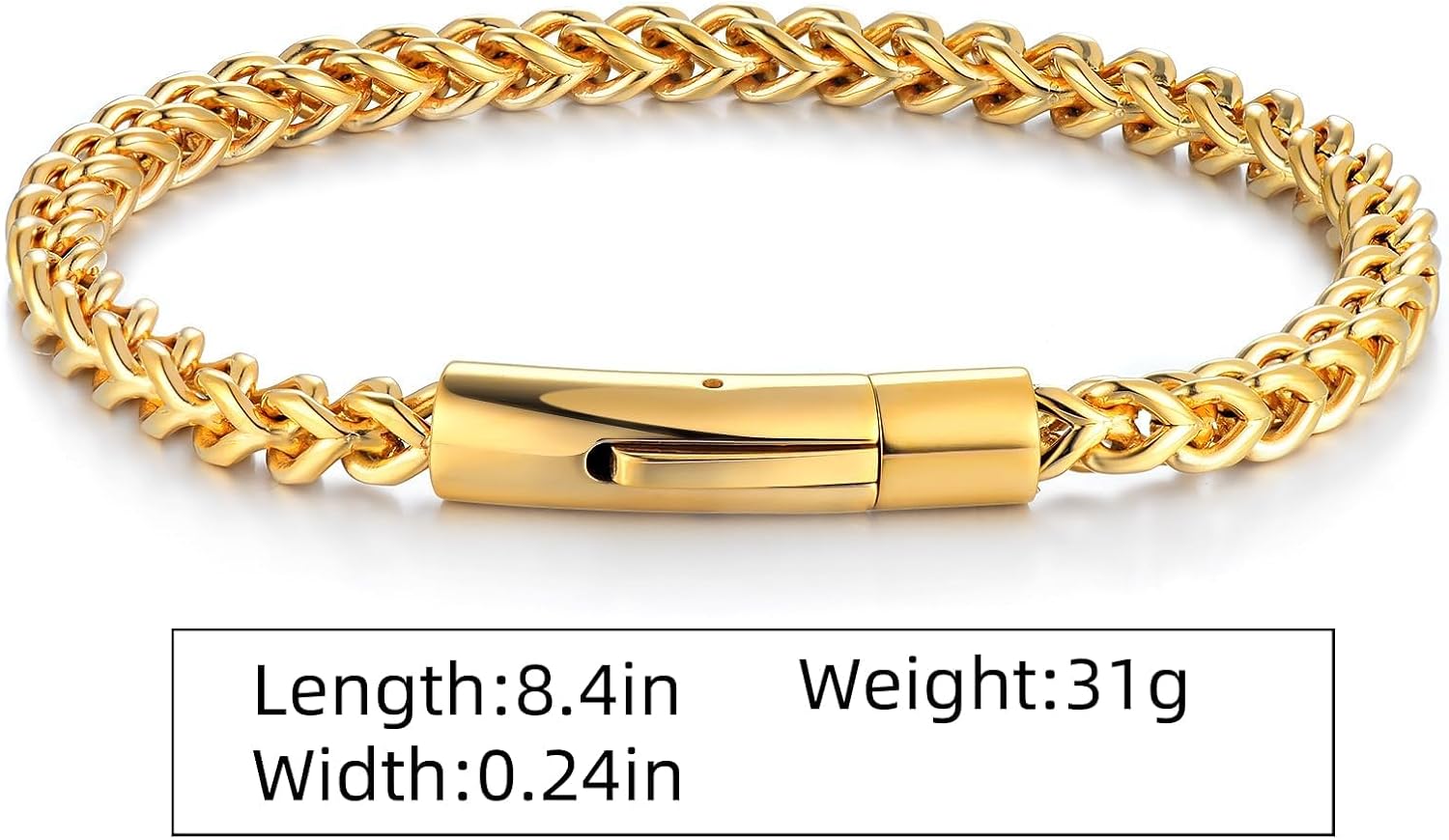 18K Gold Mesh Bracelet for Men and Women solid Cuban Bracelet Punk style Jewelry Father's/Mother's Day, Birthday, Christmas gifts