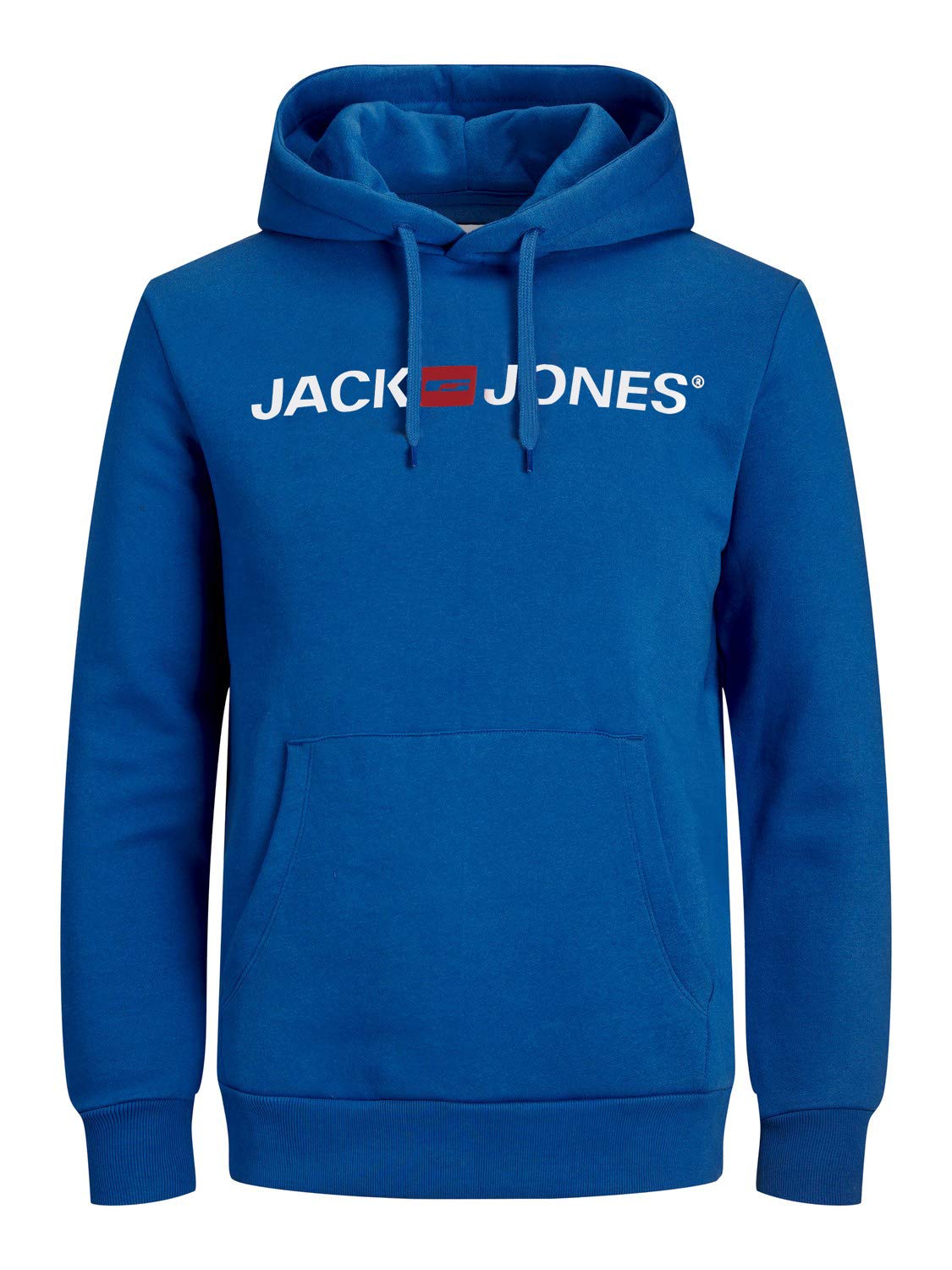 Jack & Jones Men's Blue (Classic Blue/Reg Fit) Logo Hoodie, Xl