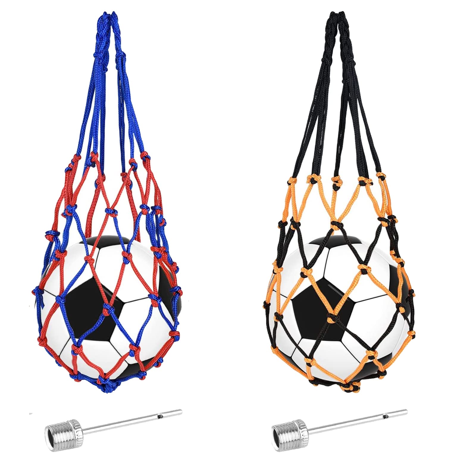Red portátil para pelotas de fútbol, juego de 2 con bolsa y cordón