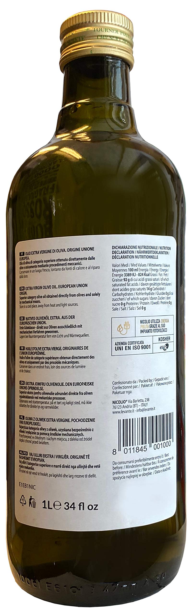 Olivenöl NicOlio (6 x 1 Liter) - extra nativ - Olio Extra Vergine di Oliva