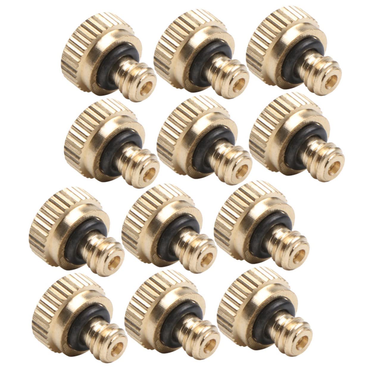 TOYANDONA 12Pcs Low Pressure Misting Nozzles for Outdoor Cooling System Durable Brass Atomizing Sprayers for Garden Watering Agriculture and Irrigation