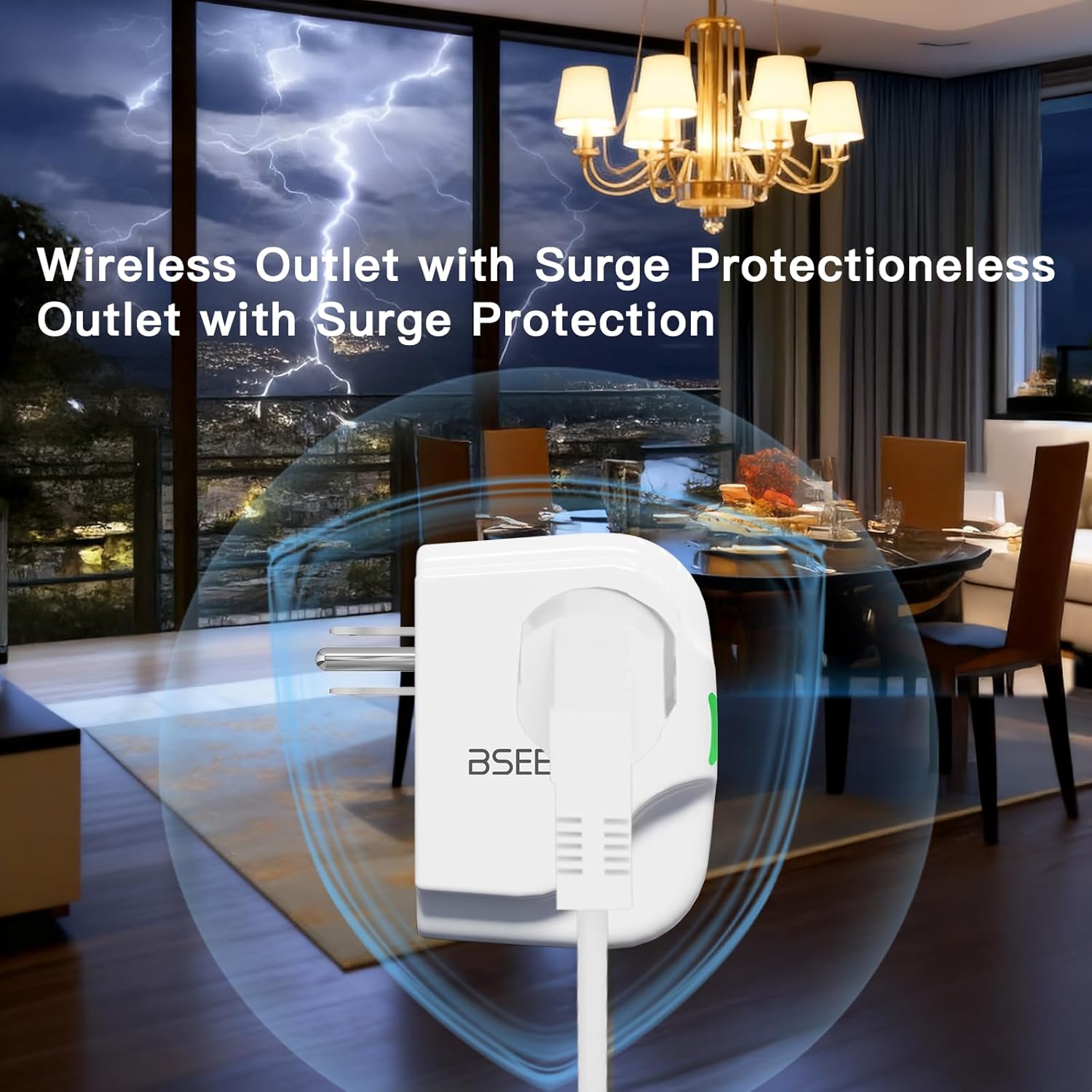 BSEED Surge Protector Outlet with LED Indicators, Single Outlet Surge Protector for Refrigerator, TV, PC, Xbox, PS5, Home Appliance, Wall Voltage Protector with Ground, 120V, 2 Pack