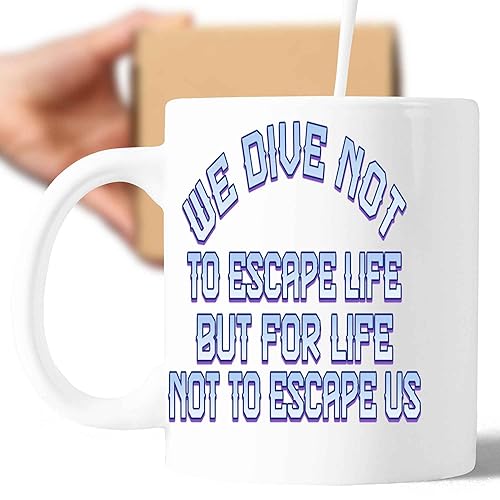Inspirational Dive Lover's Gift, for Father's Father's Day - Words for Surferwimmers on 11 Oz White Ceramic Coffee Mug