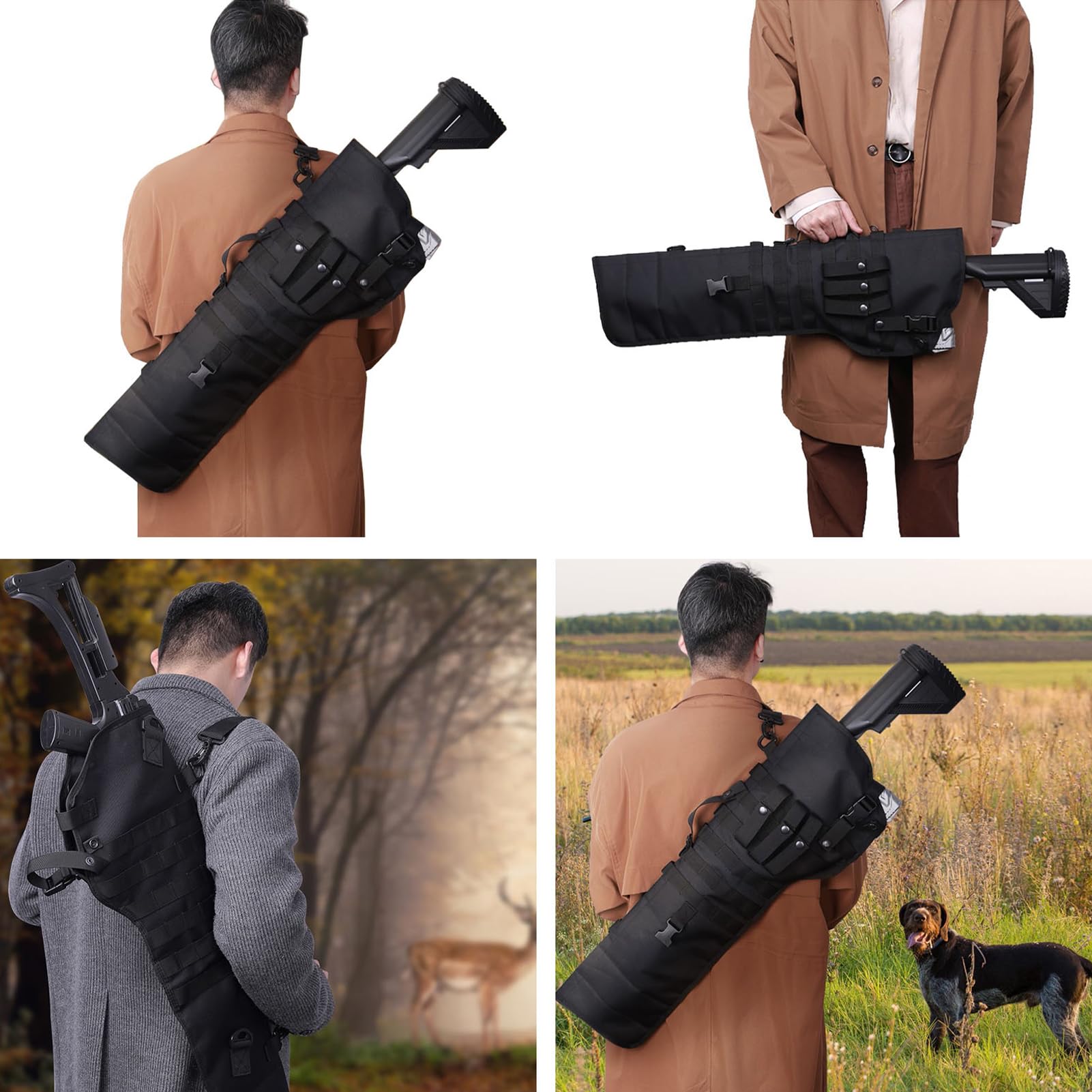 Borsa Pera Fodero Tattico per Fucile a Pompa Borsa a Tracolla per Caccia e Tiro Borsa Multifunzione per Armi Borsa Morbida/Black