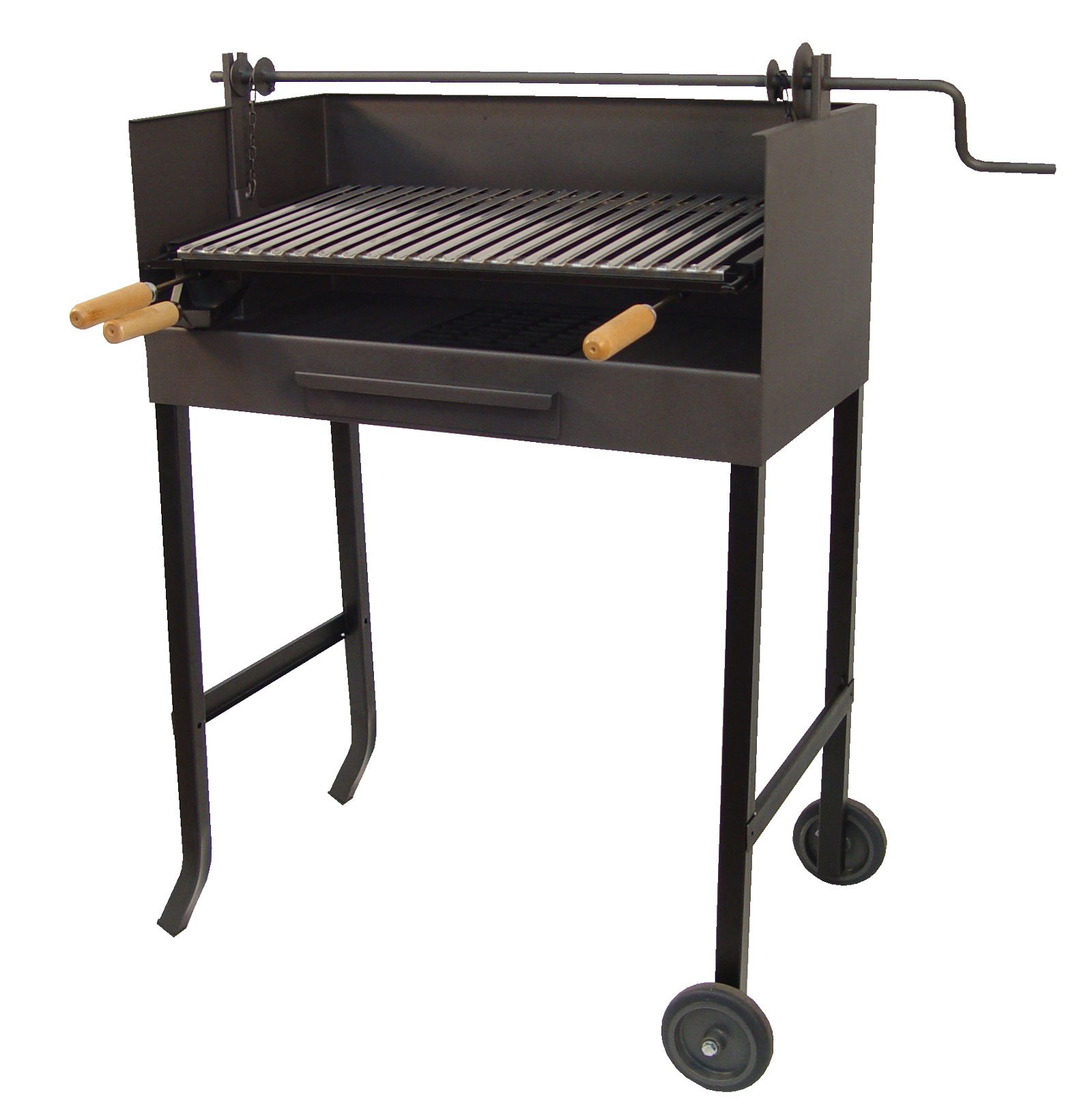 Imex El Zorro 71535 - Barbacoa con elevador y parrilla inox, 50 x 40 x 100 cm, color negro