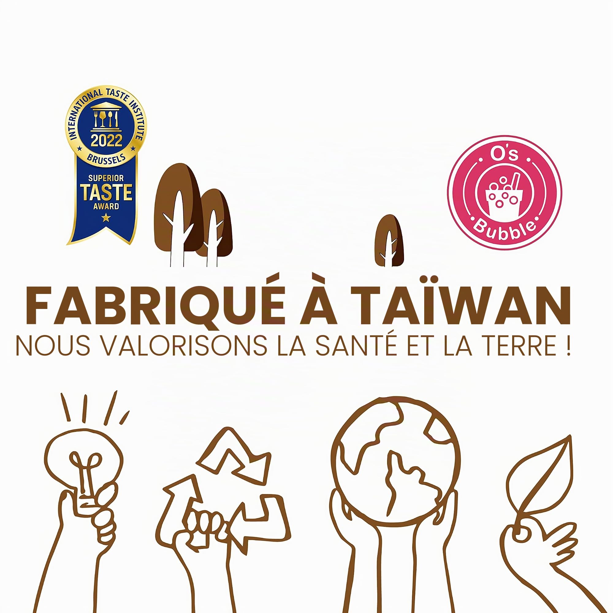 EasyCookAsia Service à thé à bulles prêt en 1 minute | 4 portions avec perles de tapioca, sirop de marbre de qualité supérieure et paille en papier | végétalien et sans gluten | thé boba authentique