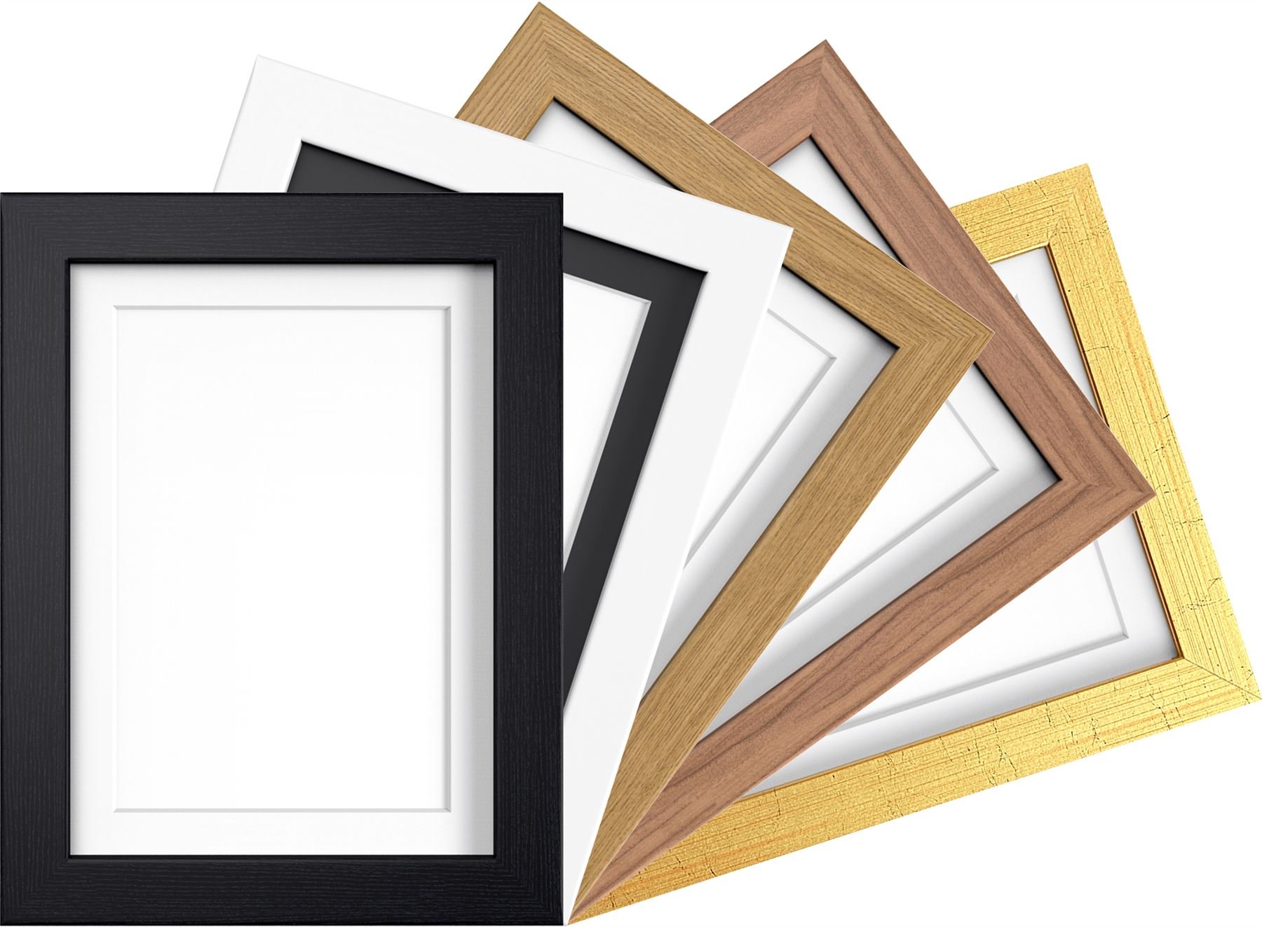 Framesplus Oak Frame White Mount 16X10 Oak Modern Wide Photo Picture Poster Frame With White 14X8 Mount