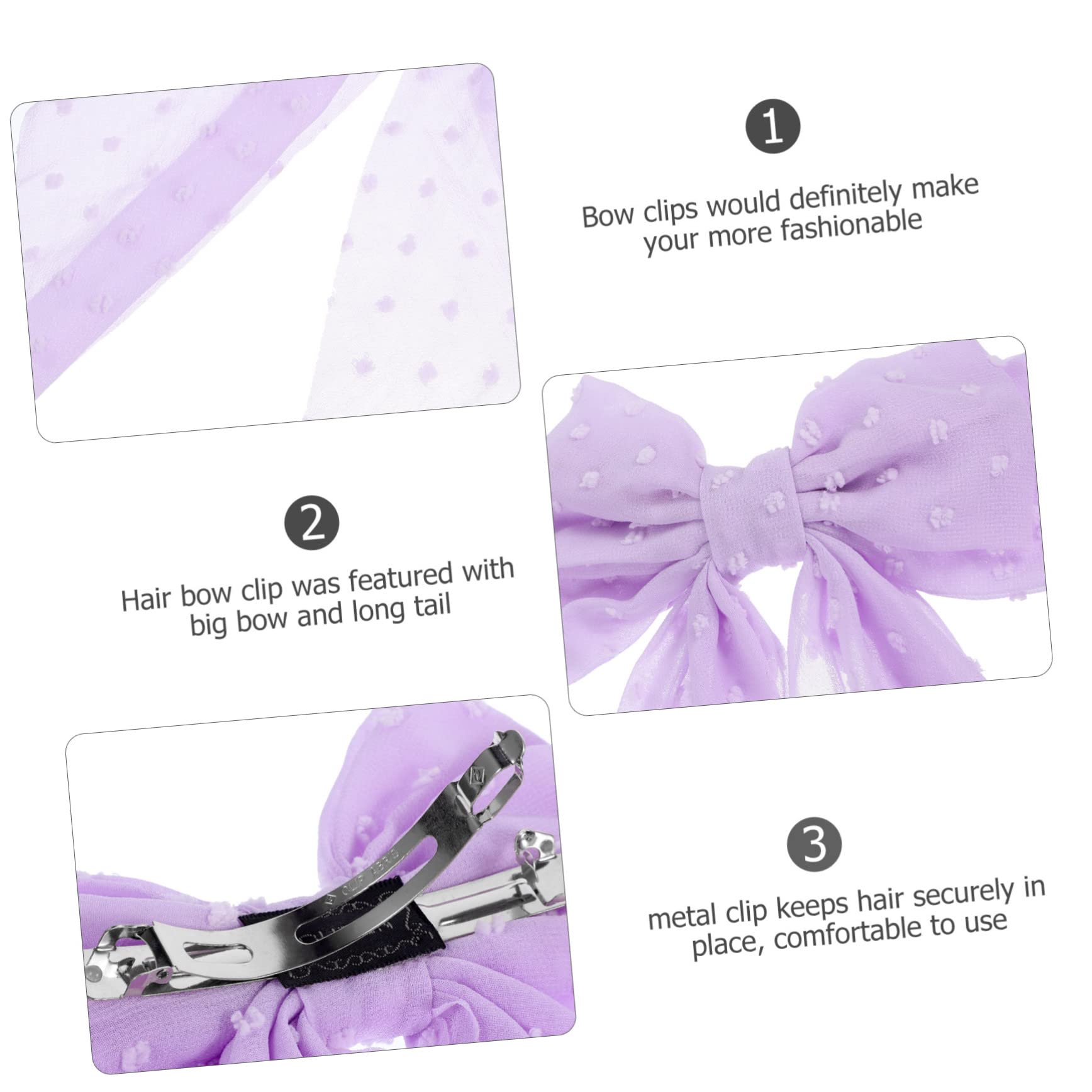 FRCOLOR 8 Pz forcina ad forcine francesi butterfly clips poggia bacchette elastici per in raso molletta nastrino grandi fiocchi di mollette per spessi trucco