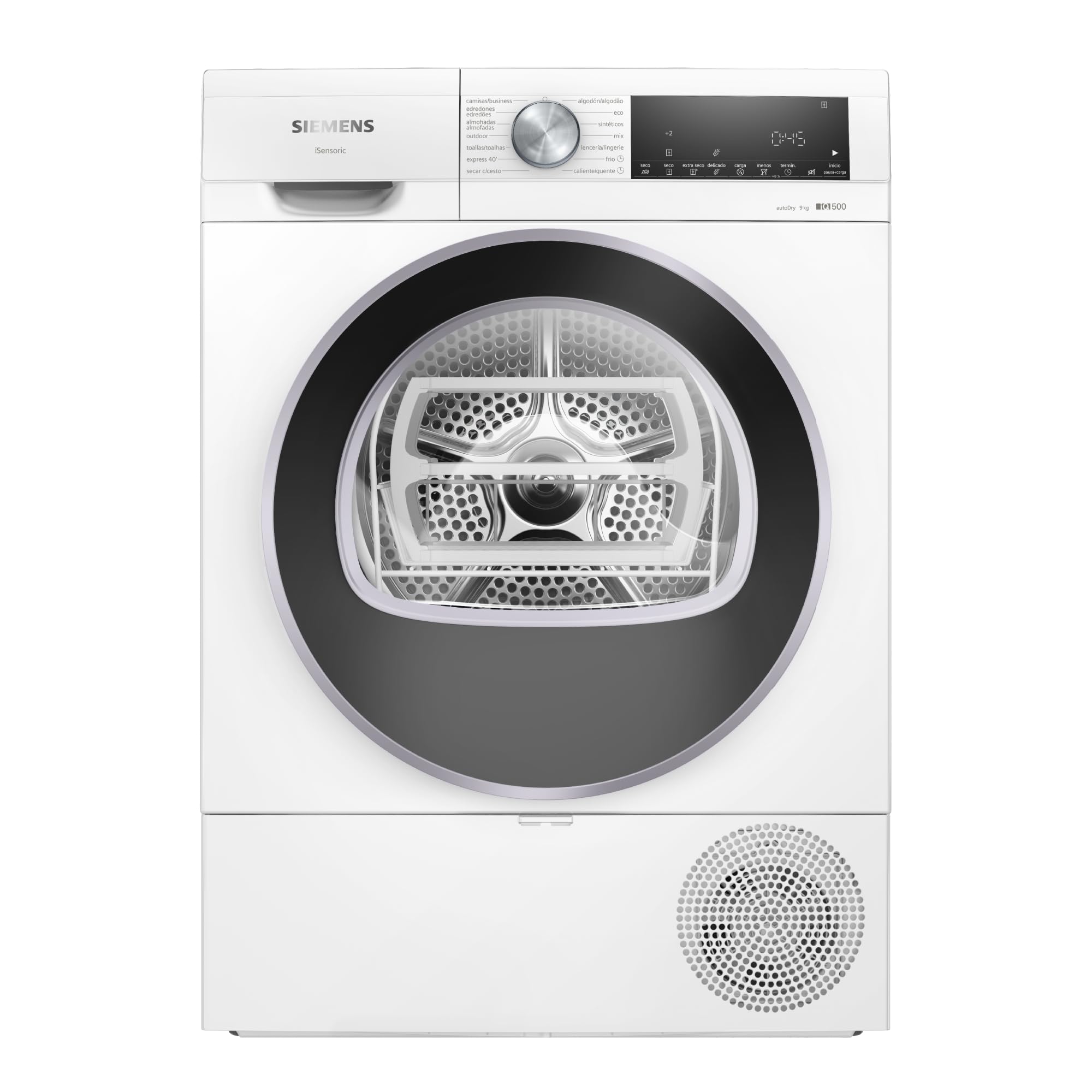 Siemens - Secadora con bomba de calor, 9 kg, iQ500, autoDry, Media carga, Blanco, WQ42G200ES