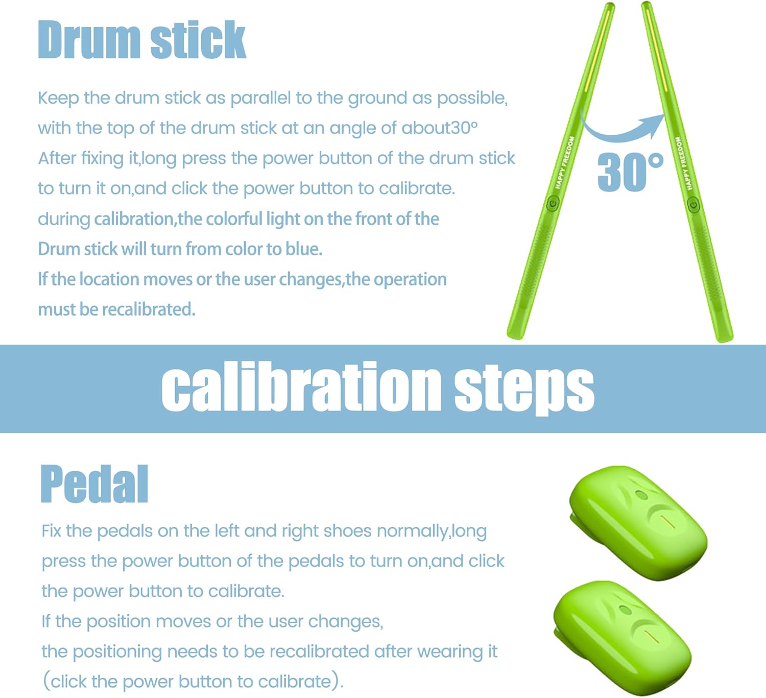 Air Drum Sticks Set, Virtual Air Drum Set Electric Drumsticks Air Drum Sticks, for Adults Kids Beginners, Accurate Drumming (Green)