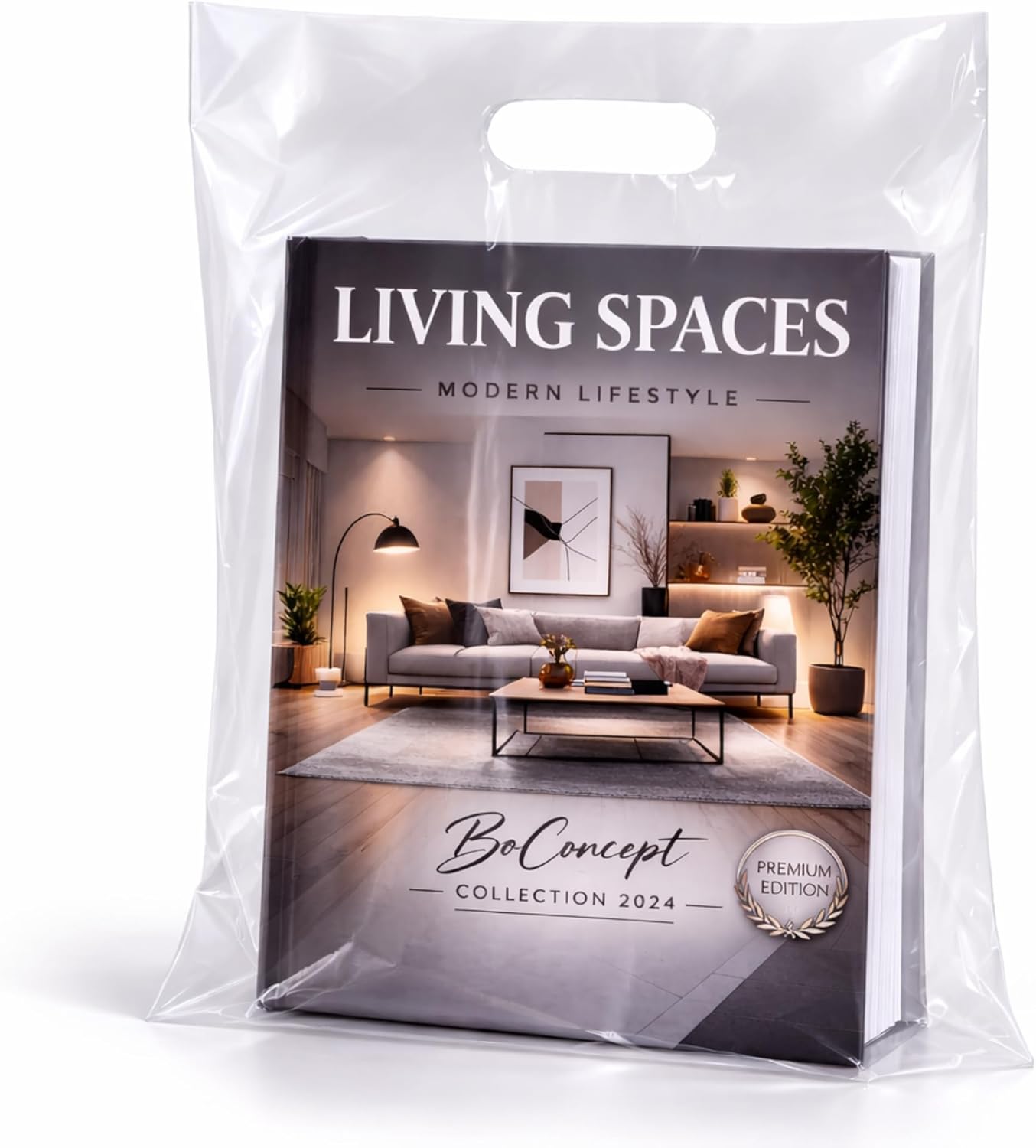 Infinite Pack 100 Clear Plastic Bags with Handles 16"x18" Glossy Merchandise Bags for Small Business Boutique Shopping Retail Gift Clothing and Trade Show 1.75Mil Thick
