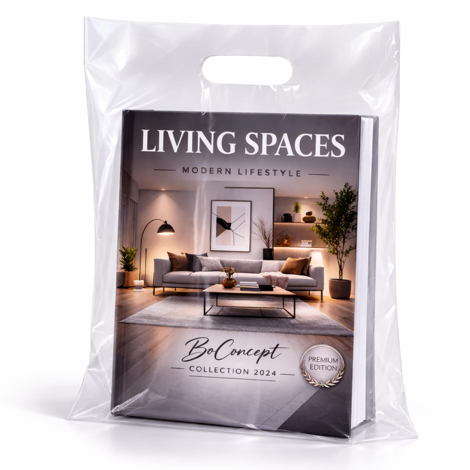 Infinite Pack 100 Clear Plastic Merchandise Bags with Handles 12"x15" | 1.25Mil Thick Glossy Retail Shopping Bags for Small Business Boutique Bag Clear Gift Bags for Shopping, Clothing and Trade Show