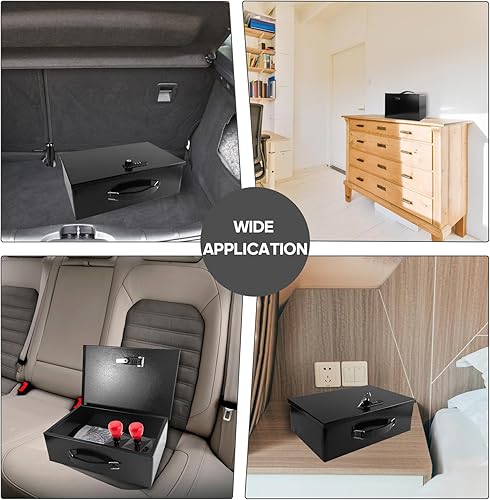 Miniatura 7 de YIYITOOLS Caja de seguridad ignífuga para documentos, resistente al fuego, caja fuerte contra incendios con doble combinación y cerradura de llave,