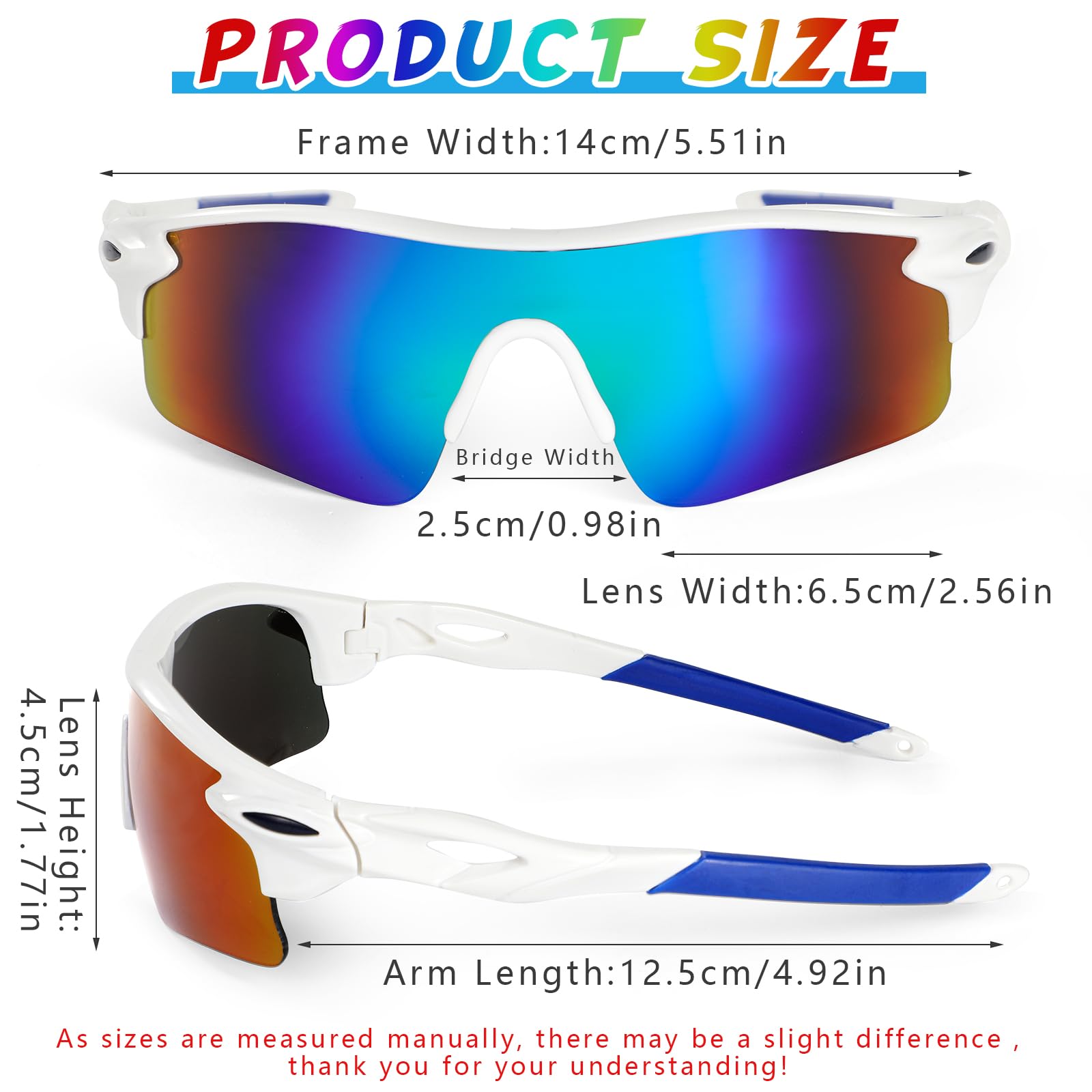 Hifot 2 sztuki okularów przeciwsłonecznych dla dzieci, młodzieży, okulary rowerowe, dla nastolatków, okulary sportowe, szybkie okulary UV400, ultrafioletowe promienie słoneczne, do jazdy na rowerze,