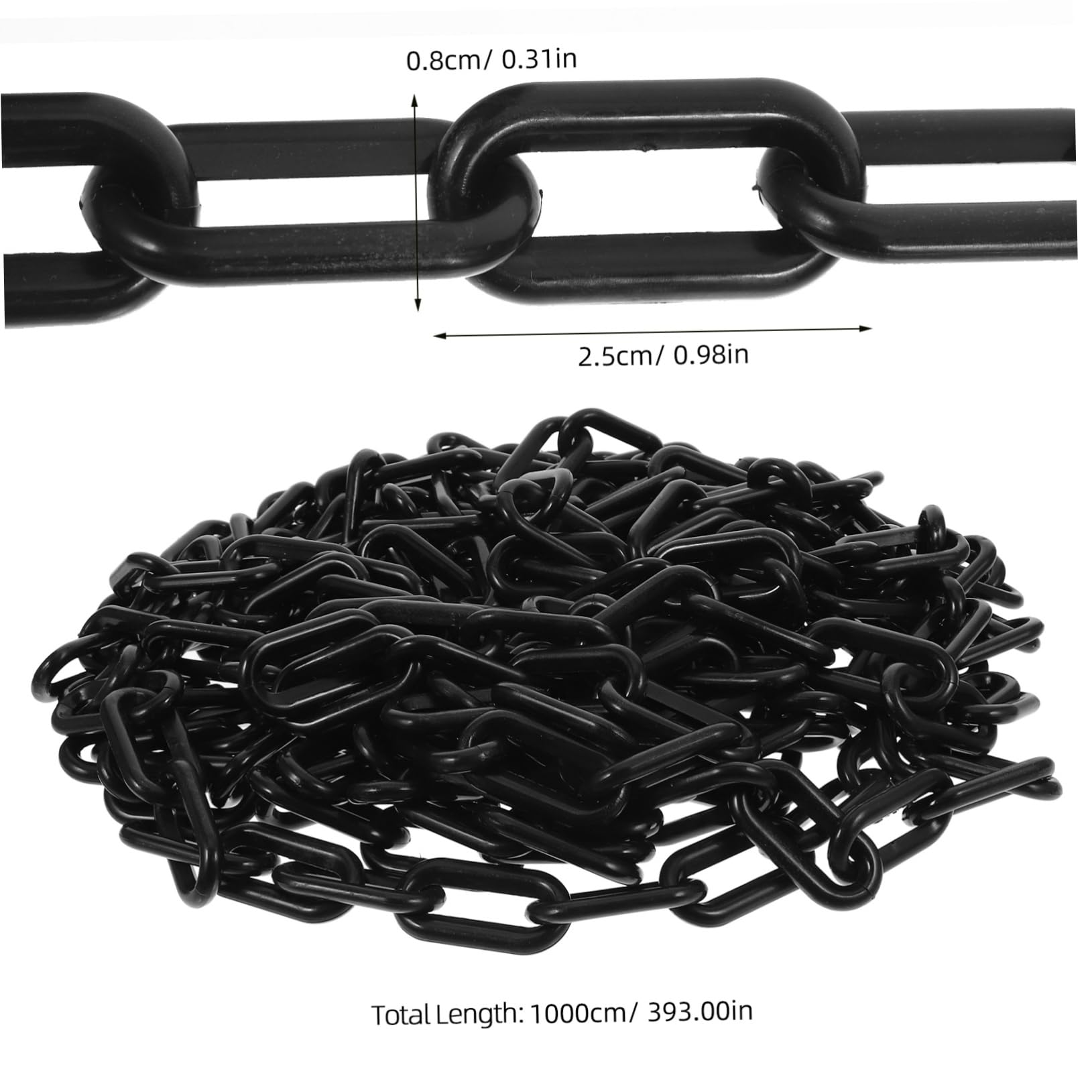 Unomor Adjustable Driveway Chain Barrier Plastic Link Chain Safety Barrier Parking Lot Barricade Link