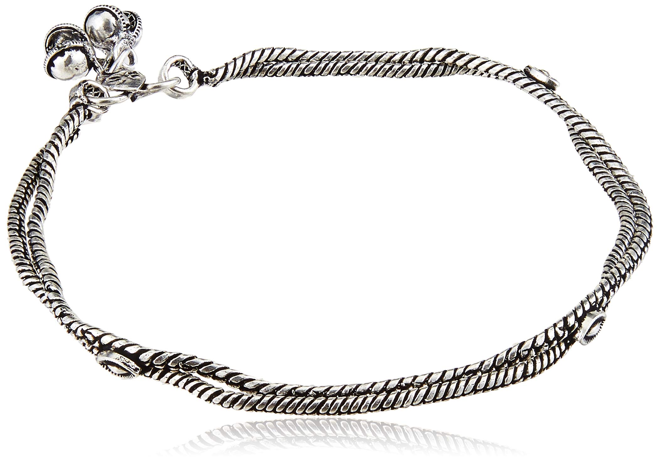 PRAANJAL Womens 1 Pair Stylish Indian Ethnic German Silver Oxidized Anklets (B07YLRCQ7T) Amazon Price History, Amazon Price Tracker