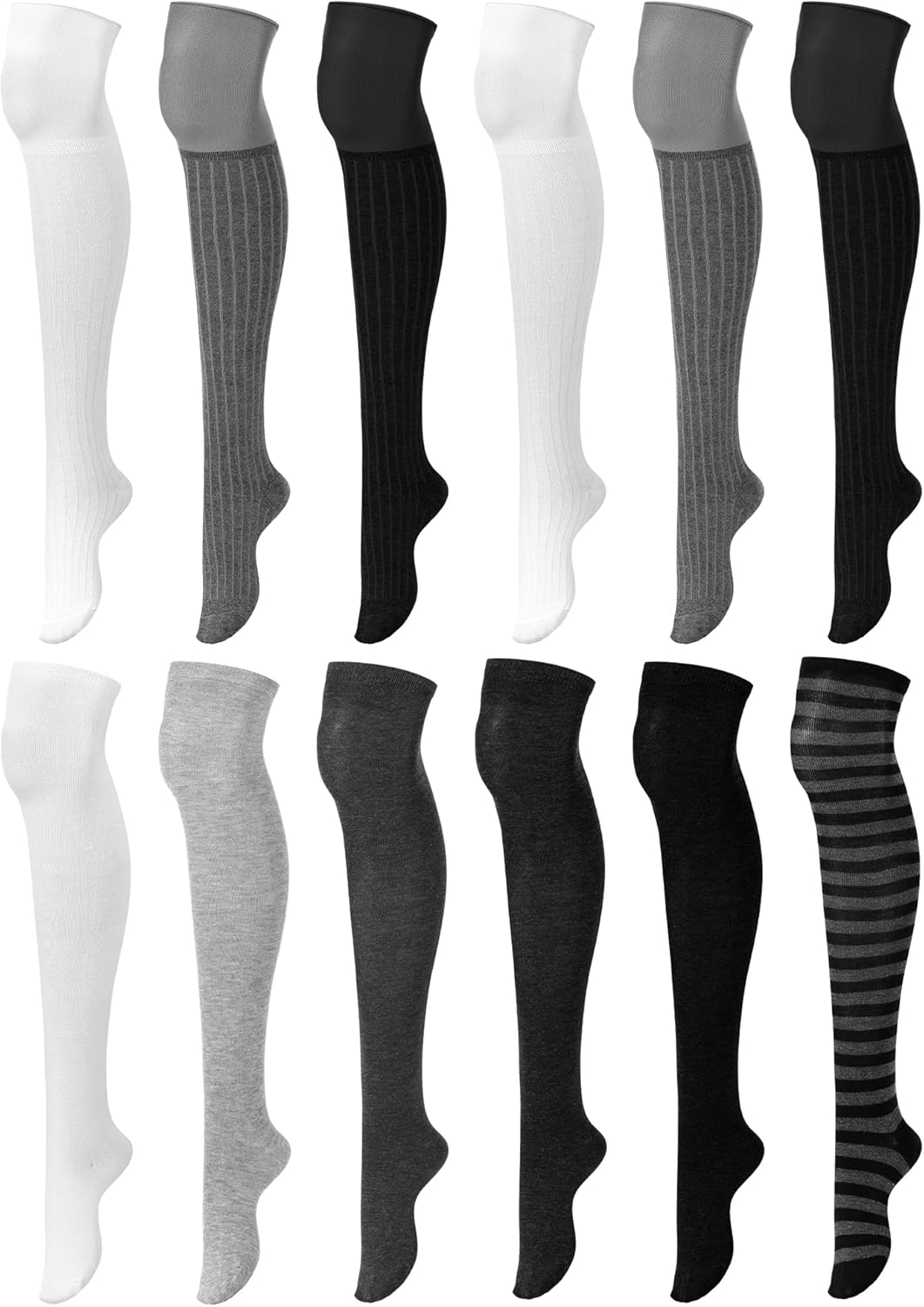 12 Pairs Over Knee Thigh Socks For Women Knee-High Warm Stocking Women Boot Sock Leg Warmer High Socks for Daily Wear, Cosplay - Image 7