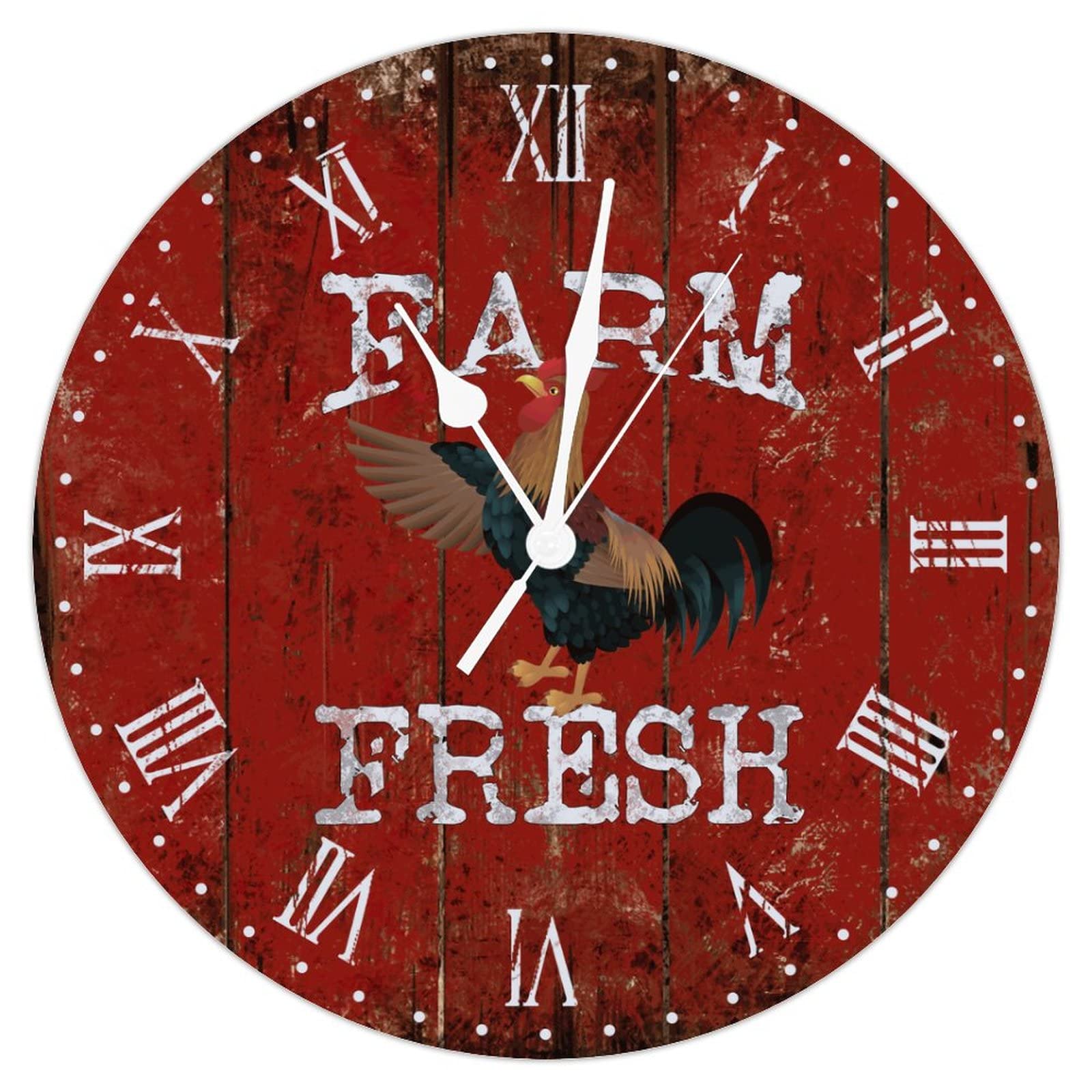 Horloge rétro en bois style rustique de 30 cm idéale pour la salle à manger