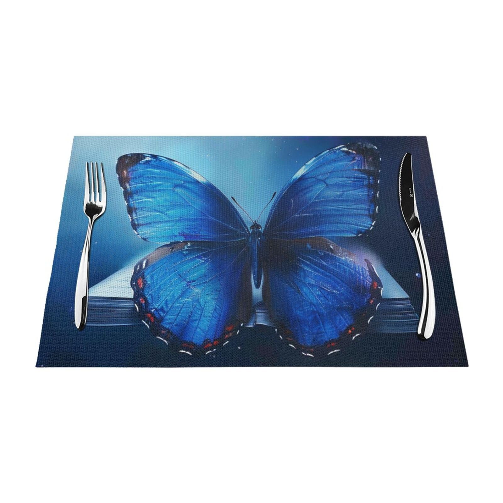 Set de table PVC résistant chaleur et lavable motif papillon